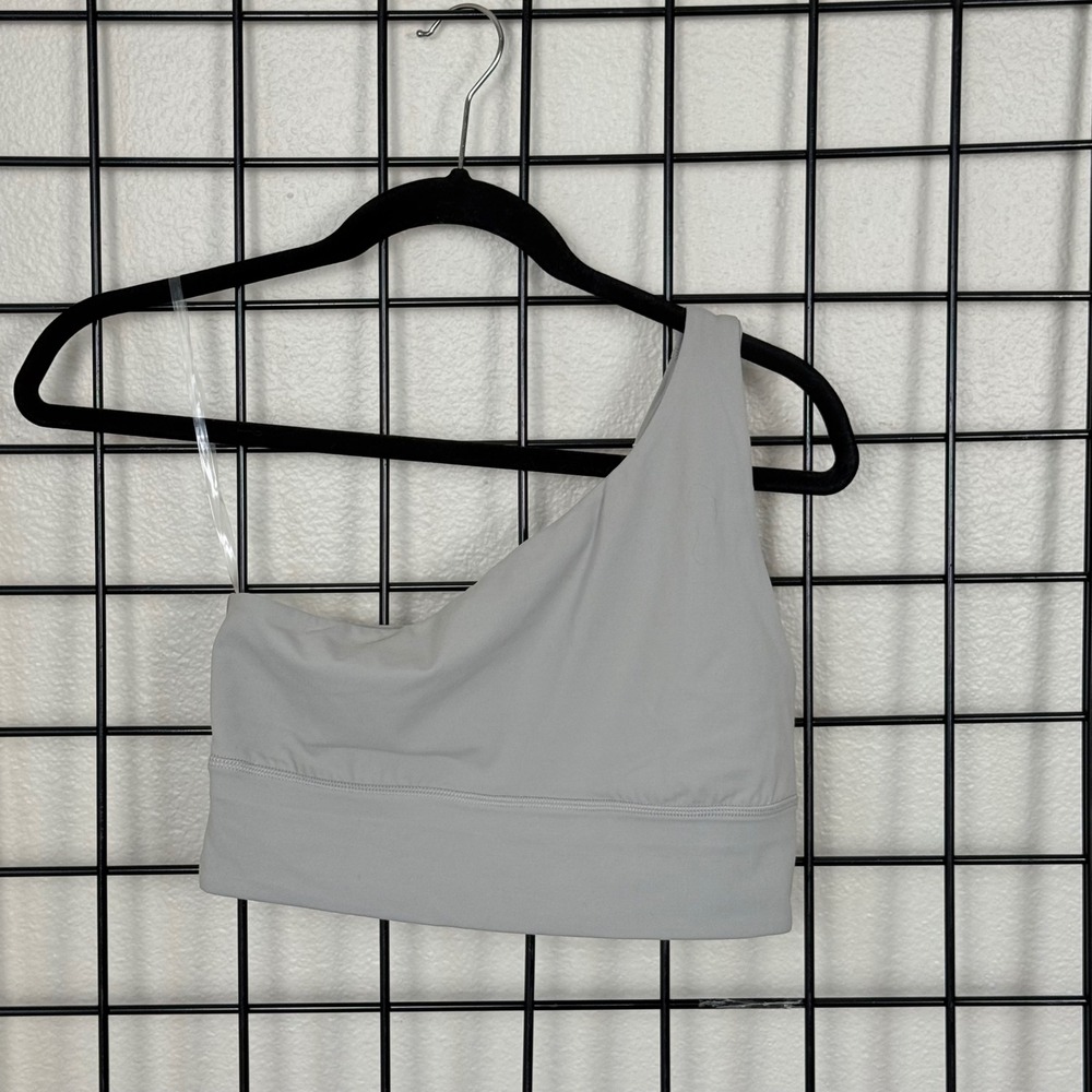 Lululemon Align Asymmetrical Bra Women 8 Riverstone Grey Nulu One Shoulder NWT